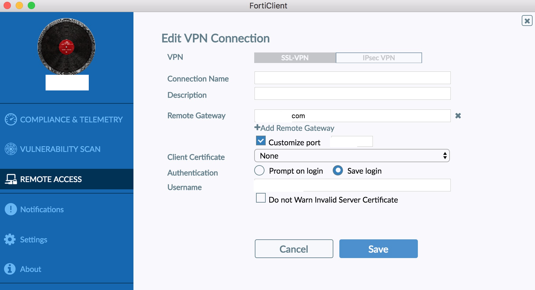 forticlient mac vpn only